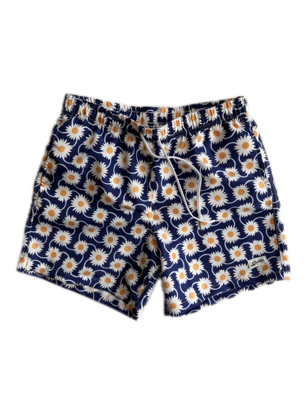 Bather Swim Trunk, Navy Radial Flower, size XL